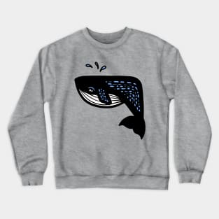 Blue Whale Minimalist Design Crewneck Sweatshirt